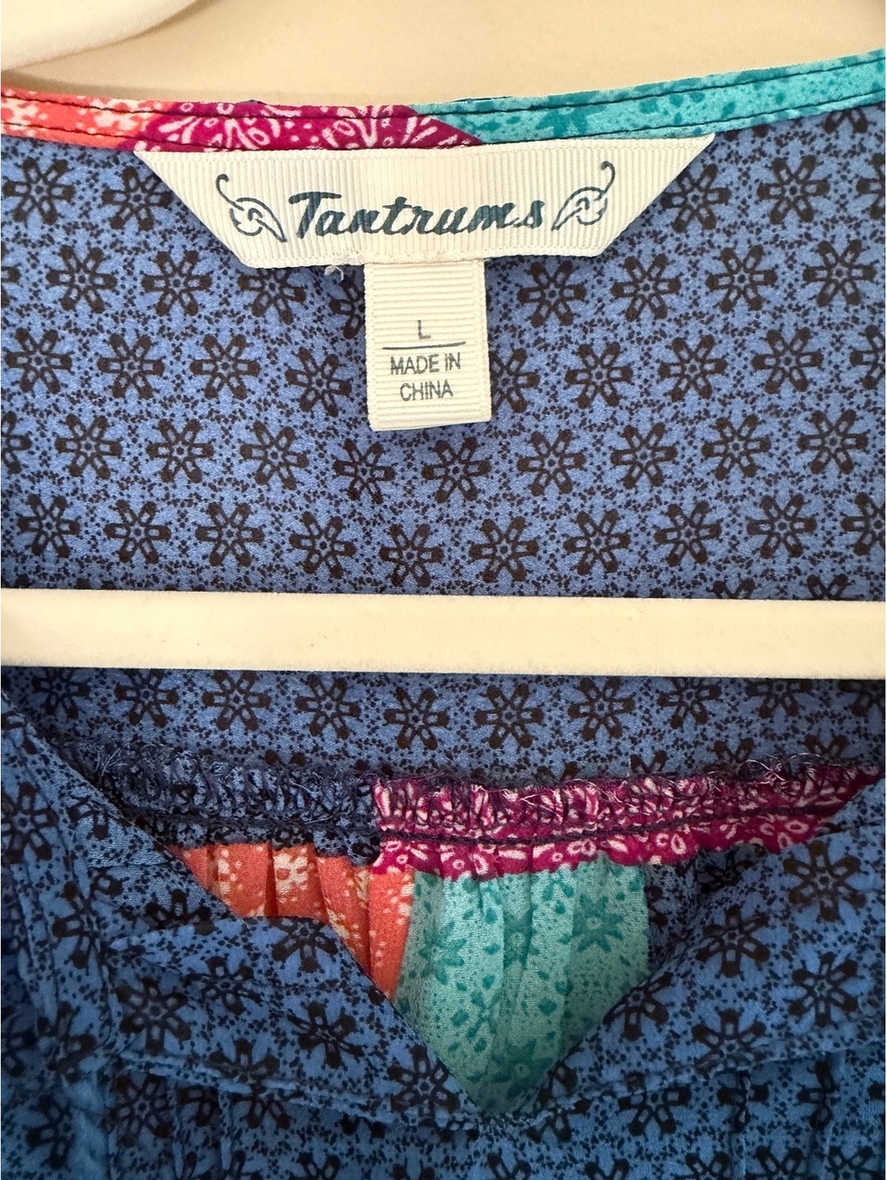 L boho patchwork inspired top - Picture 2 of 6